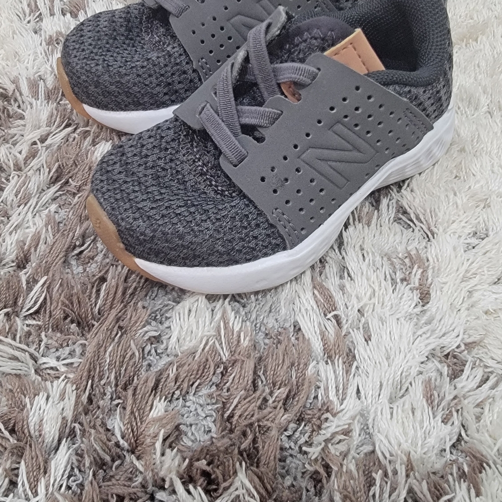 New Balance Kids' Charcoal and Tan Sneakers